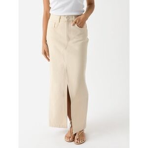 Les Coyotes De Paris Long Denim Skirt Size Small Ankle Length Split Front Maxi